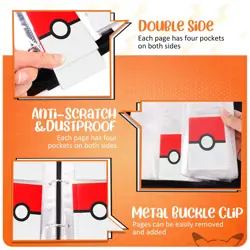 Card Binder 4 Pocket, Trading Card Holder Fits 400 Cards With 50 Removable Sl... - Image 5