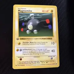 Pokemon TCG Card Magnemite, Base Set, 1st Edition, Magneti 53/102 - Image 1