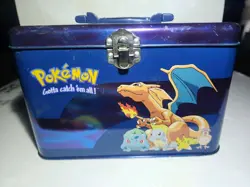 Rare 1999 Nintendo Pokemon Trading Card Box Tin LunchBox Official - Image 1