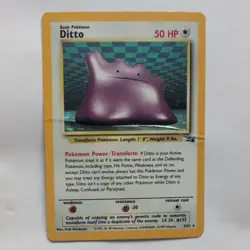 Ditto 3/62 | Base Set Fossil | Holo Pokemon Card damaged - Image 1