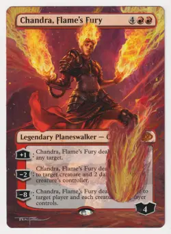 Altered Chandra, Flame's Fury MP MTG Magic Hand Painted Unique Custom Art Tentz! - Image 1