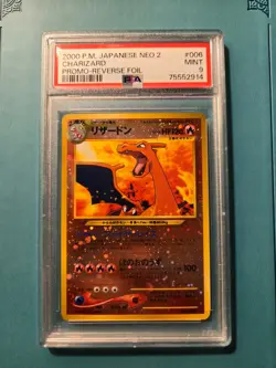 Pokemon, 2000, Japanese Neo 2, Charizard Promo, Reverse Foil, PSA 9 - Image 1