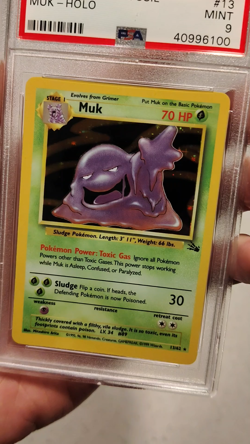 Muk 13/62 1999 Pokemon Fossil Holo PSA 9 - Image 2