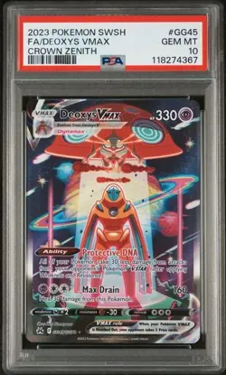 PSA 10 GEM MINT Deoxys Vmax GG45 2023 Pokemon Sword And Shield Crown Zenith - Image 1