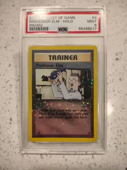 Pokemon Best Of Game Professor Elm Holo Promo #3 PSA 9 - Image 1