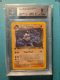 Pokemon, 2000, Team Rocket, 1st Edition Dark Machamp Holo, BGS 9 - Image 1