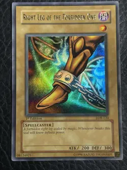 Yugioh Right Leg Of The Forbidden One LOB-120 1st Edition North American Glossy - Image 1