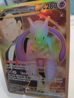 "Custom-Made"High Quality,Holo,Team Rockets Mewtwo #240"Display-card" - Image 3