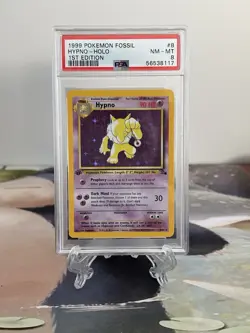 Pokemon Card 1st Edition Hypno - Fossil Set No. 8/62- PSA 8 NM-MINT - Holo - Image 1