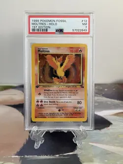 Pokemon Card 1st Edition Moltres - Fossil Set No. 12/62 - PSA 7 NM - Holo - Image 1