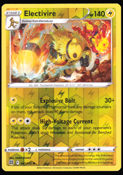 Electivire 047/172 Reverse Holo Brilliant Stars Pokemon TCG Card NM - Image 1