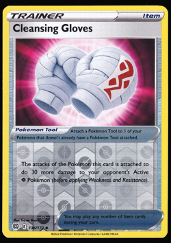 Cleansing Gloves 136/172 Reverse Holo Brilliant Stars Pokemon TCG Card NM - Image 1