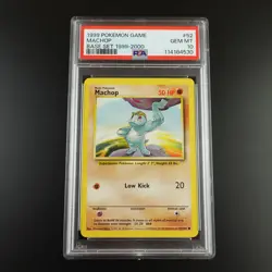 PSA 10 Machop 52/102 Base Set 4th print 1999-2000 Graded Pokemon Card - Image 1