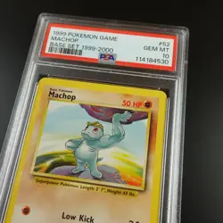 PSA 10 Machop 52/102 Base Set 4th print 1999-2000 Graded Pokemon Card - Image 2