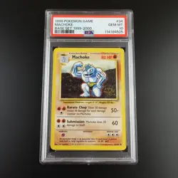 PSA 10 Machoke 34/102 Base Set 1999-2000 4th Print Non Holo Pokemon Card - Image 1