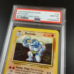 PSA 10 Machoke 34/102 Base Set 1999-2000 4th Print Non Holo Pokemon Card - Image 2