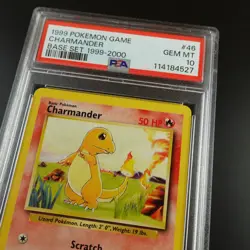 PSA 10 Charmander 46/102 Base Set 4th print 1999-2000 Graded Pokemon Card - Image 2