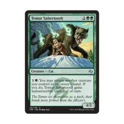 WOTC MtG Fate Reforged Temur Sabertooth (U) (Foil) EX - Image 1