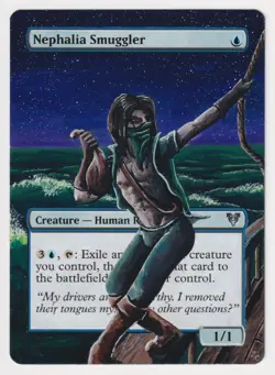 Altered Nephalia Smuggler MP MTG Magic Hand Painted Unique Custom Extended Art! - Image 1