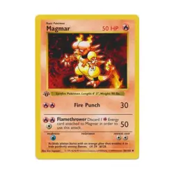Pokemon Pokemon Base Set (Shadowless) Magmar (U) #36 (1st Ed) EX - Image 1