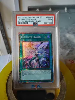 2022 Yugioh POTE-EN067 Ultimate Slayer Starlight Rare 1st PSA 9 Mint - Image 1