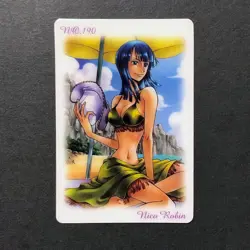 Y1432 Nico Robin in Bikini Japanese One Piece Gumica Vintage Gummy Card 2004 - Image 1