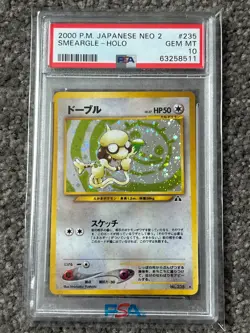 PSA 10 Smeargle #235 HOLO Neo 2 Discovery 2000 Japanese Pokemon Card GEM MINT - Image 1