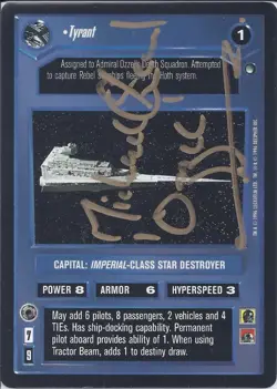 Star Wars CCG - Michael Sheard/Culver † (Ozzel/Needa) - signed card - autograph - Image 2