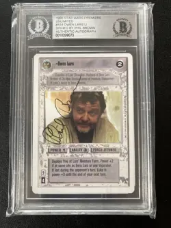 Star Wars CCG - Phil Brown † (Uncle Owen) signed card - autograph Beckett BAS - Image 1