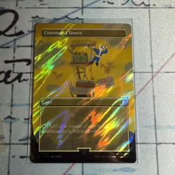 MTG Borderless SURGE FOIL Command Tower U 0888 NM Universes Beyond: Fallout - Image 1