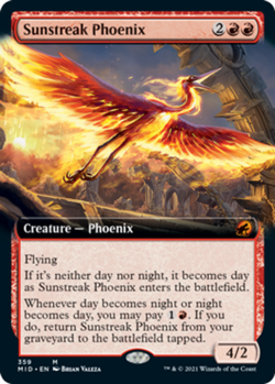 mtg magic Sunstreak Phoenix extended borderless ENGLISH Phenix rayon de soleil - Image 1