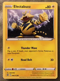 2022 Pokemon TCG Sword & Shield Brilliant Stars Electabuzz 046/172 NM - Image 1