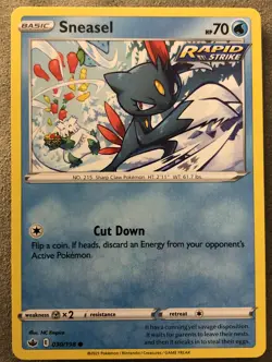 2021 Pokemon TCG Chilling Reign Sword & Shield Sneasel 030/198 NM - Image 1