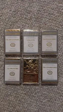 Pokemon 23K Gold Plated Trading Card Limited Edition Set of 6 Burger King 1999 - Image 3