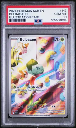 PSA 10 GEM MINT Bulbasaur 143/142 Stellar Crown Illustration Rare Pokemon Card - Image 3