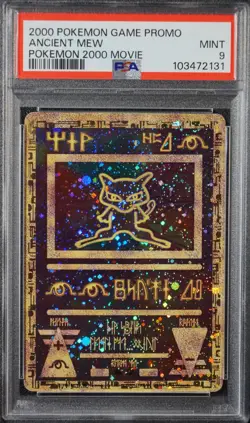 2000 Pokemon Ancient Mew PSA 9 MINT Pokemon Movie Game Promo Double Holo Card - Image 1