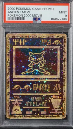 2000 Pokemon Ancient Mew PSA 9 MINT Pokemon Movie Game Promo Double Holo Card - Image 3
