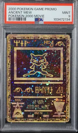 2000 Pokemon Ancient Mew PSA 9 MINT Pokemon Movie Game Promo Double Holo Card - Image 5