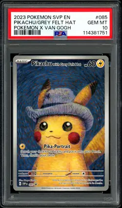 Pokemon PSA 10 Pikachu with Grey Felt Hat Van Gogh 085/SV-P 085 Black Star Promo - Image 3