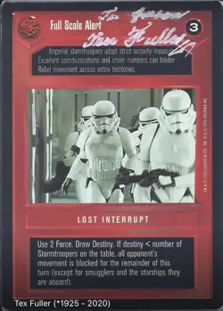 Star Wars CCG - Tex Fuller † (Stormtrooper) - autograph / signed card - Image 1
