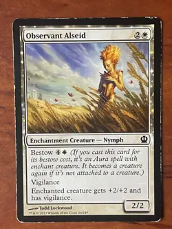 Observant Alseid MTG Magic the Gathering Card HP Heavily Played THS - Image 1