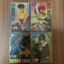 Lot of 4 Vintage Japanese TCG CCG Yu Yu Hakusho Carddass Card BANDAI G55681 - Image 1