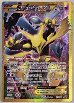 Pokemon TCG Alakazam EX Fates Collide 125/124 Full Art Holo Secret Rare Card NM - Image 1