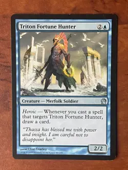 Triton Fortune Hunter MTG Magic the Gathering Card LP Lightly Played THS - Image 1