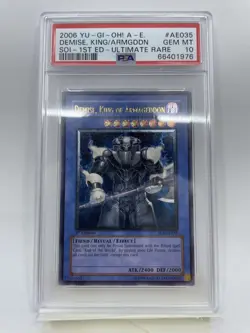YuGiOh Demise King of Armageddon PSA10 1st Asia Ultimate Rare OCG - Image 1