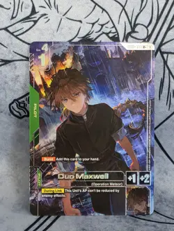 Gundam TCG Card Game - Duo Maxwell - GD01-090 R+ - Alt - English Newtype Rising - Image 1
