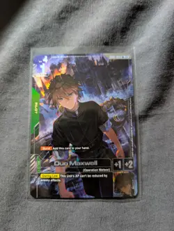 Gundam TCG Card Game - Duo Maxwell - GD01-090 R+ - Alt - English Newtype Rising - Image 1