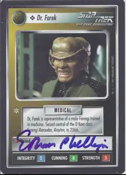 Star Trek CCG - Ethan Phillips (Dr. Farek) - signed card - autograph - Image 1