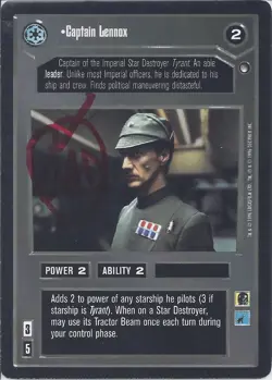 Star Wars CCG - John Dicks † (Cpt. Lennox) - rare short signed card - autograph - Image 1