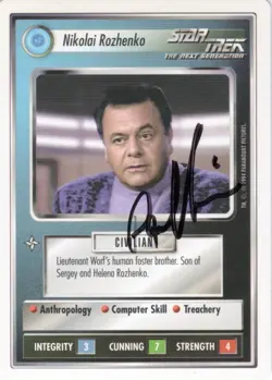Star Trek CCG - Paul Sorvino † (Nikolai Rozhenko) - signed card - autograph - Image 1